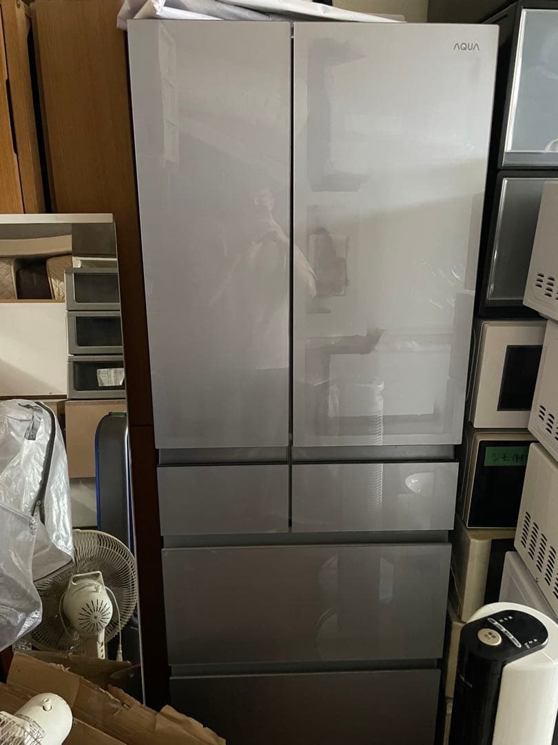 AQUA 4ドア冷蔵庫 シルバー A037☆2022年製☆アクア 4ドア 冷蔵庫 観音開き
