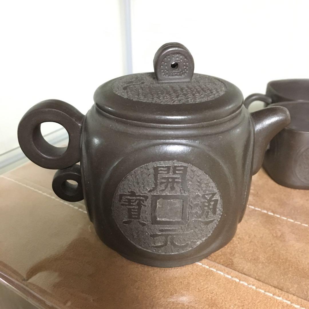 中国茶器　中国宜興　紫砂　朱泥　急須　茶壺　湯呑　菓子皿　骨董品　コレクション