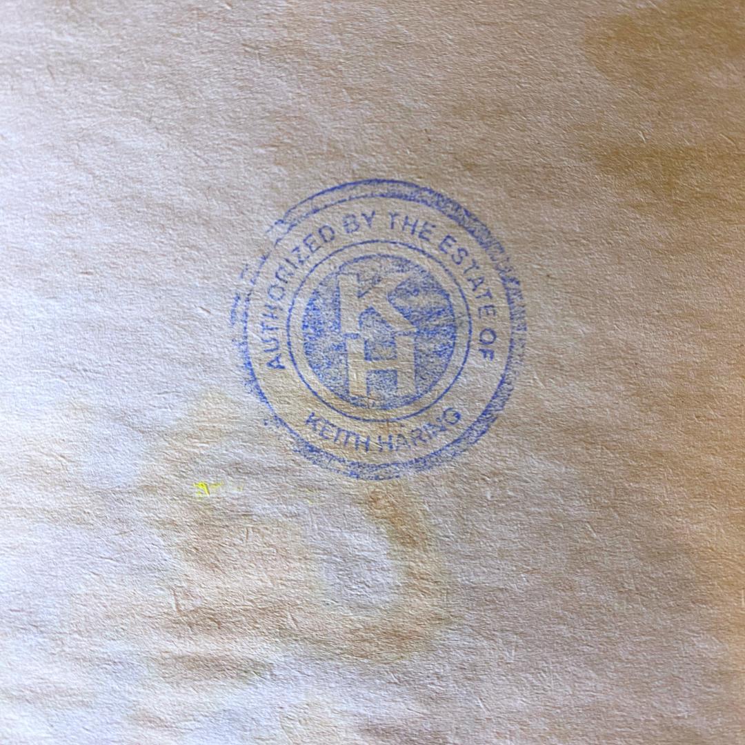 模写】キース・ヘリング ドローイング 水彩 手描き サイン・スタンプ入