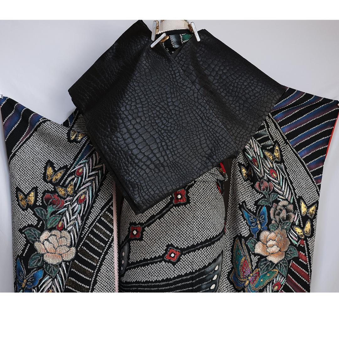 成人式直前SALE！高級総絞り箔振袖7点セット162.5cmフルセット