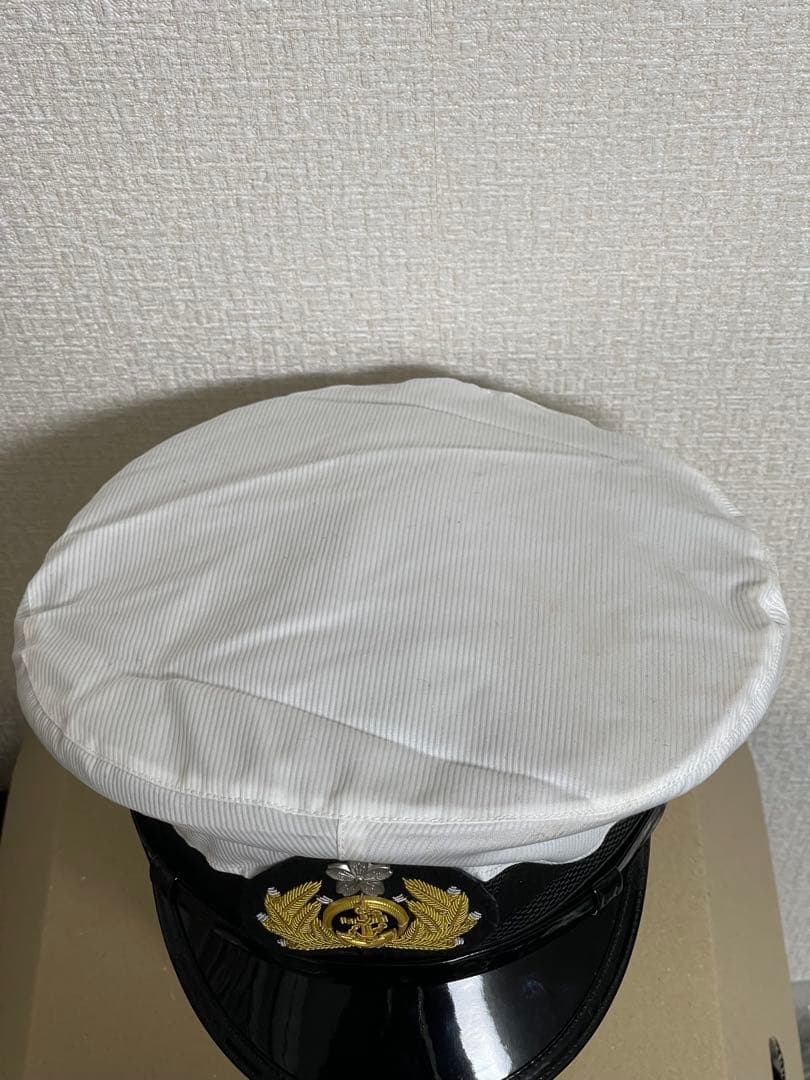 新*線様 大日本帝国海軍 士官軍帽 制帽 58cm 複製品 日覆付 日本軍 未