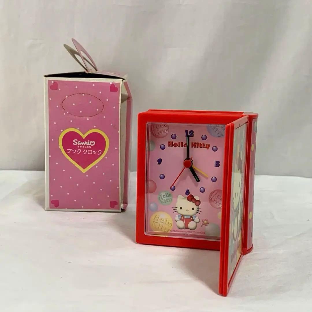 当時物！激レア】　キティ ブッククロック 置時計 写真立て 本型　1998 箱