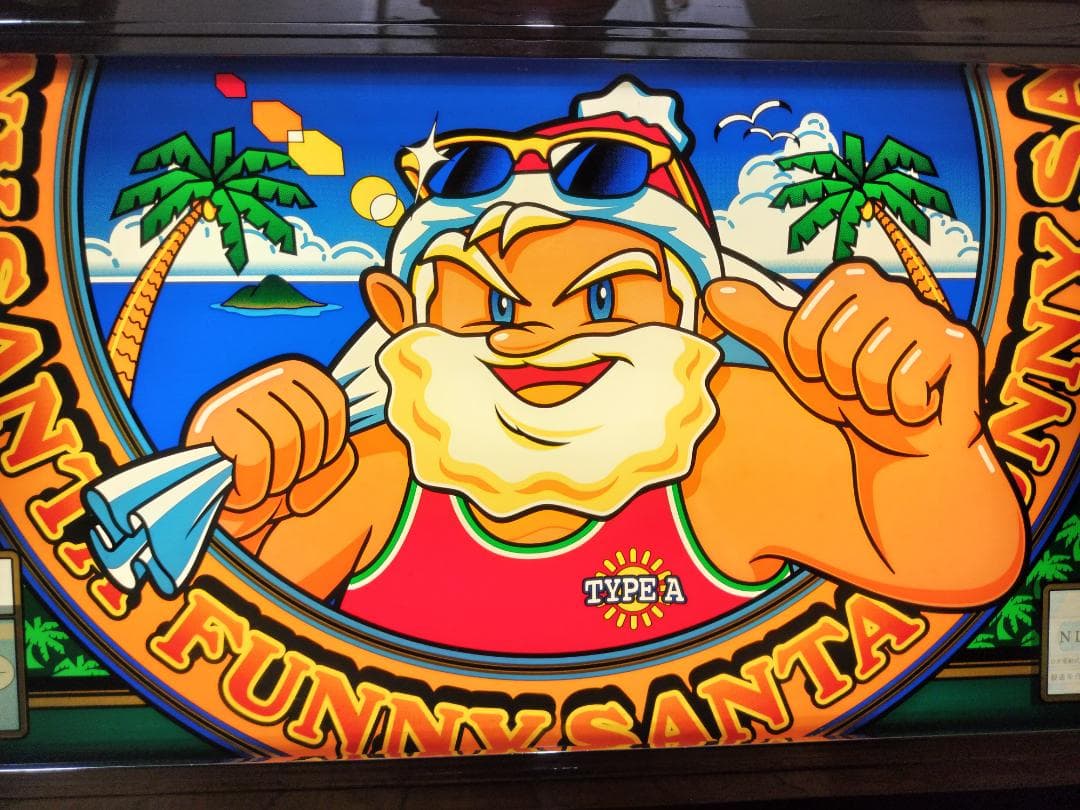 パチスロ実機】タイヨー☆ファニーサンタ【コイン不要機付】4号機