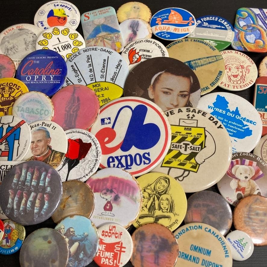 BQVF アメリカン 缶バッジ ビンテージ 古着 50個 セット アメカジ 雑貨