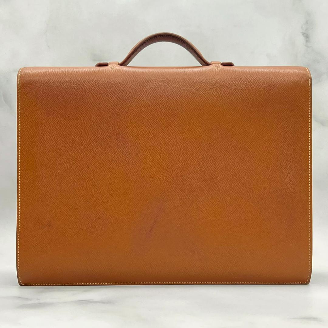 エルメス サックアデペッシュ38 ゴールド クシュベル ブラウン ビジネス 茶