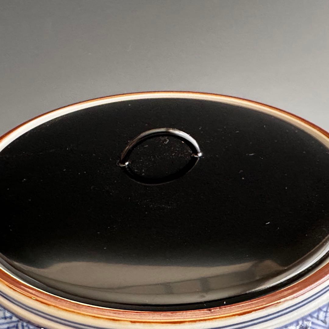 茶道具 染付 祥瑞 捻梅 水指 高野昭阿弥 共箱 替蓋付