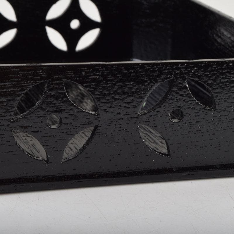 茶道具 漆塗 七宝透かし 縁高重 五段重 箱付 N 9148