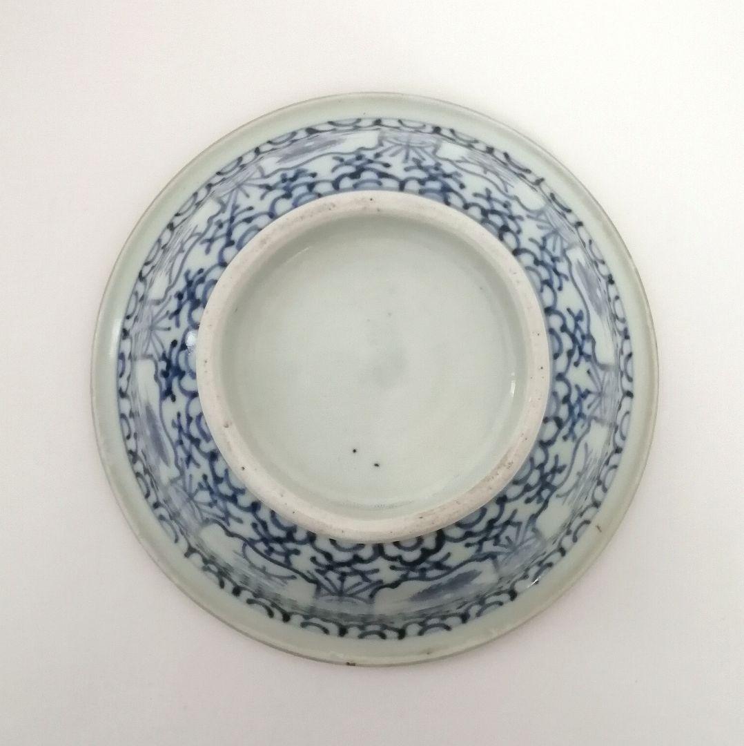 古伊万里 染付 洋犬図 鉢