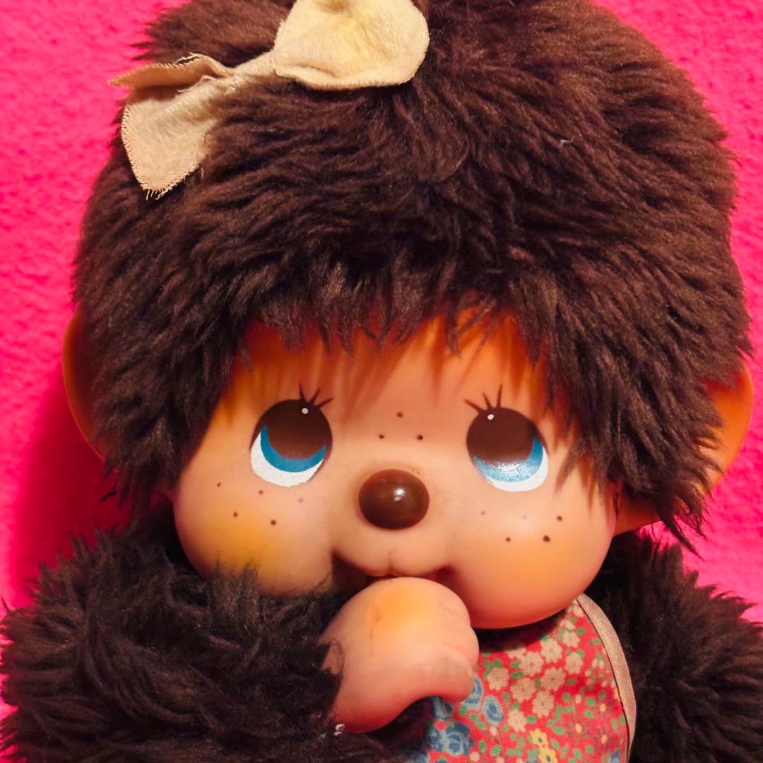 モンチッチ　女の子　セキグチ　正規品　リボン付き　ぬいぐるみ　昭和レトロ　初代