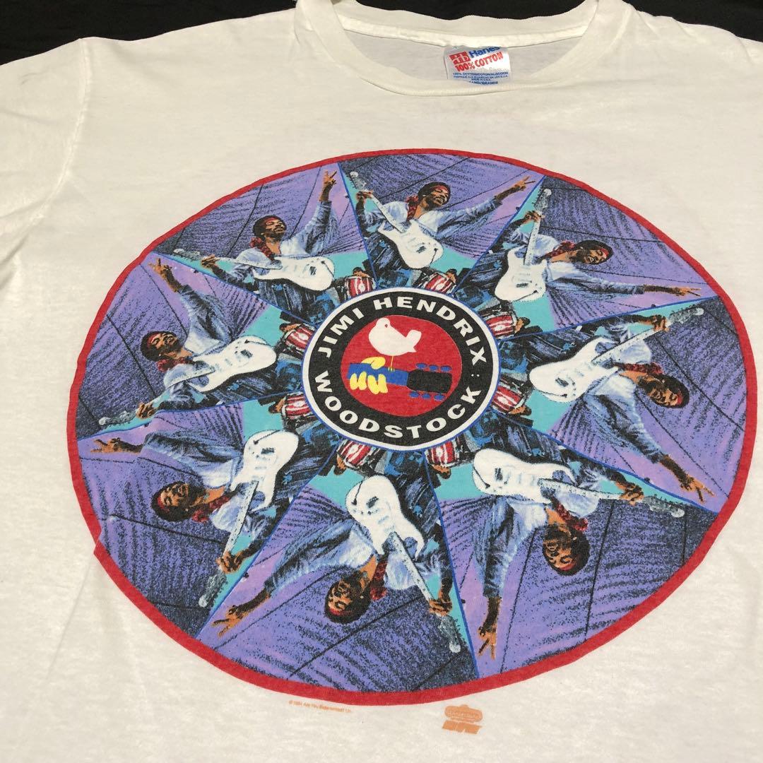 JIMI HENDRIX tシャツ ビンテージ ジミヘン 白 L Hanes ヴィンテージ VINTAGE ITEM 90's Jimi Hendrix ジミ・ヘンドリックス