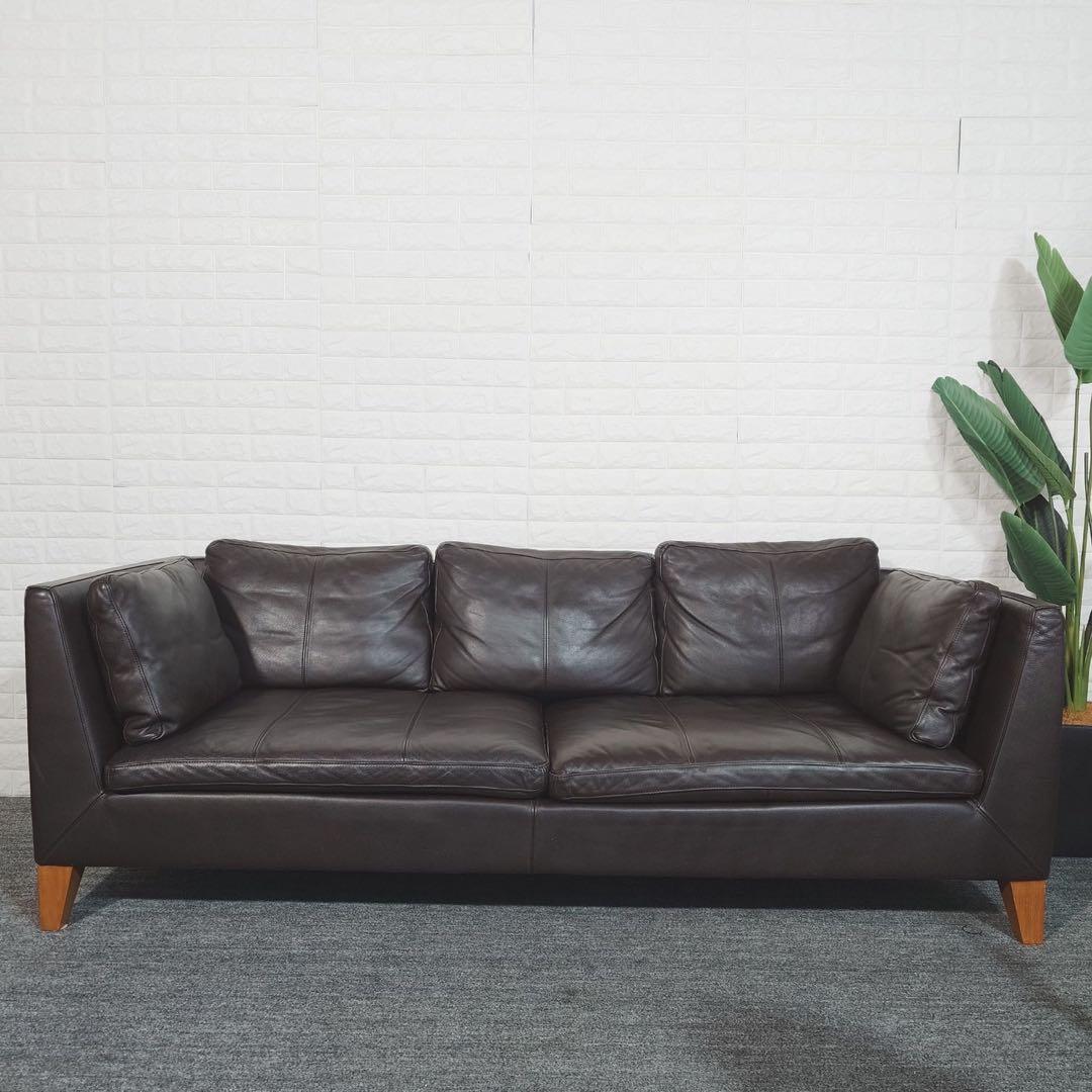 IKEA イケア 3人掛けソファ STOCKHOLM レザーソファ H078 - メルカリ