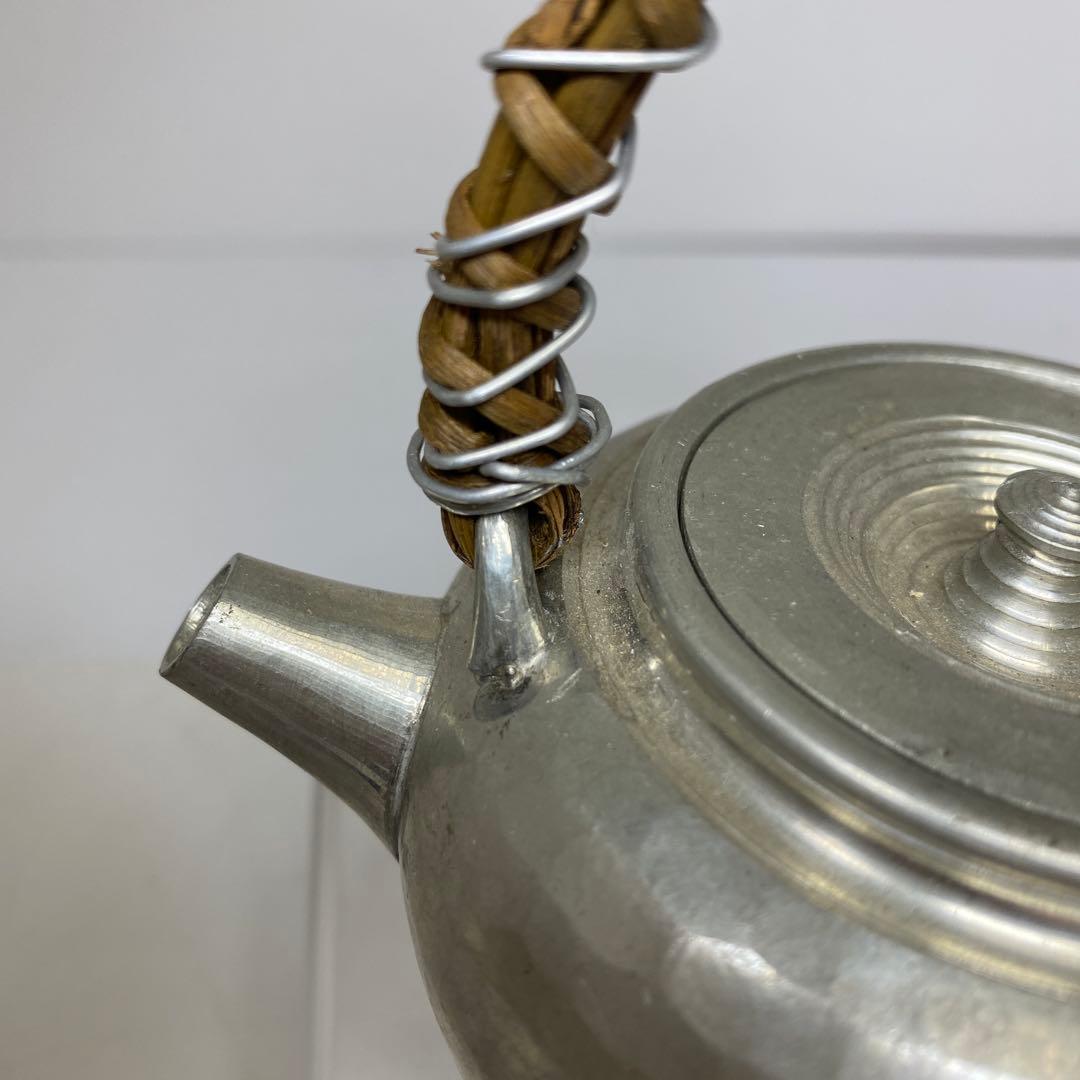 錫製　煎茶急須　199g 幅約10.5 ㎝　東さ8-0124①