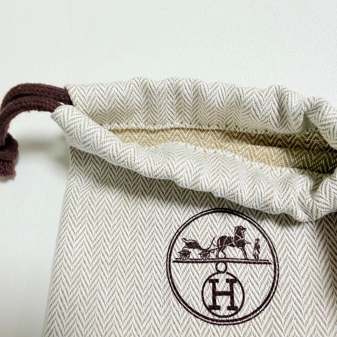 極美品 エルメス 保存袋 巾着袋 布袋 アクセサリー入れ ヘンリボーン柄