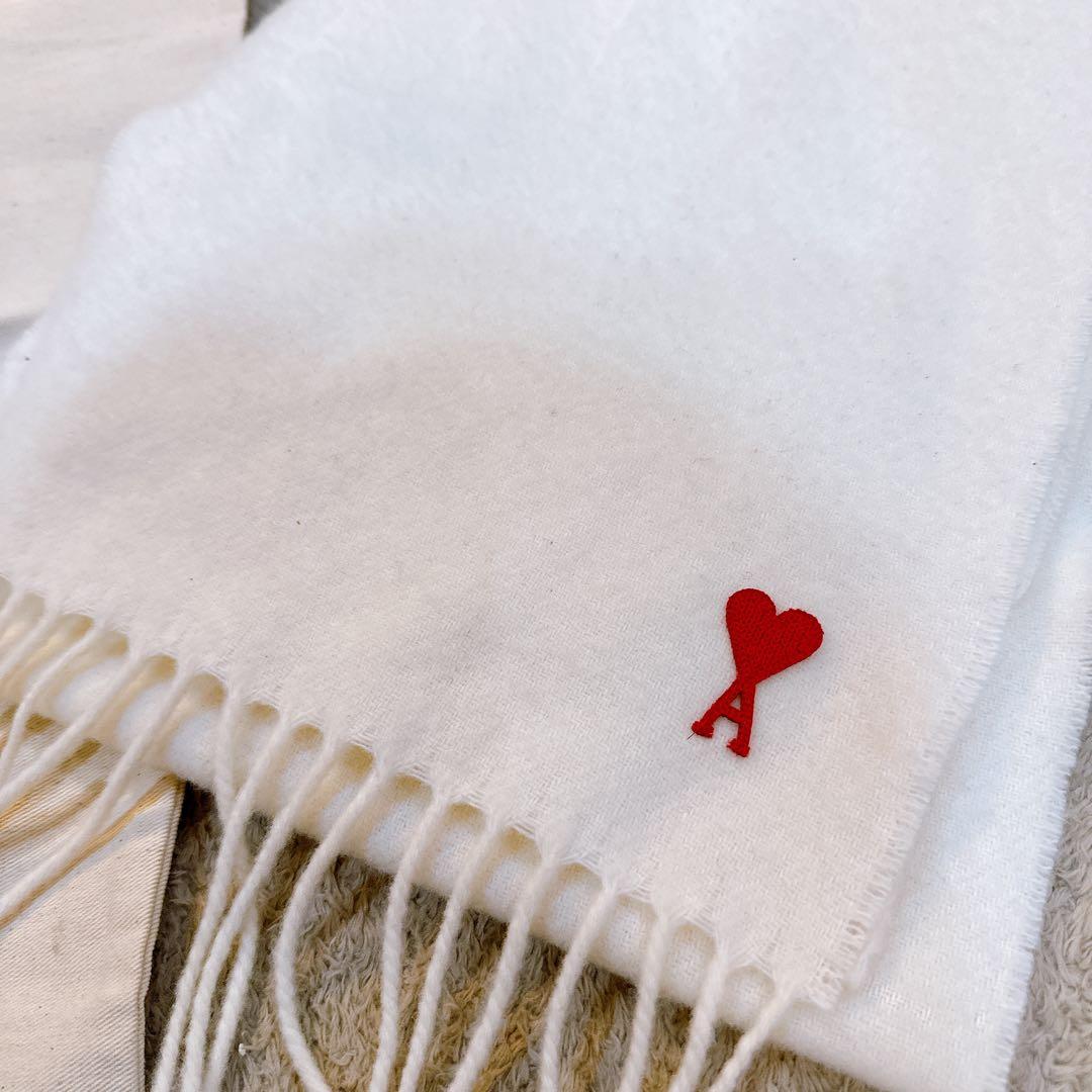 アミパリス マフラー ami Paris 白 ホワイト - メルカリ