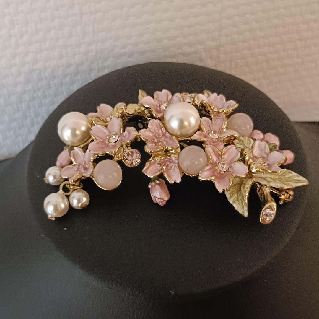 VENDOME BOUTIQUE/ヴァンドーム　ブローチ フラワー　ピンク VBMV2006__XP 淡水パール シェルフラワー ブローチ｜ブローチ｜ヴァン