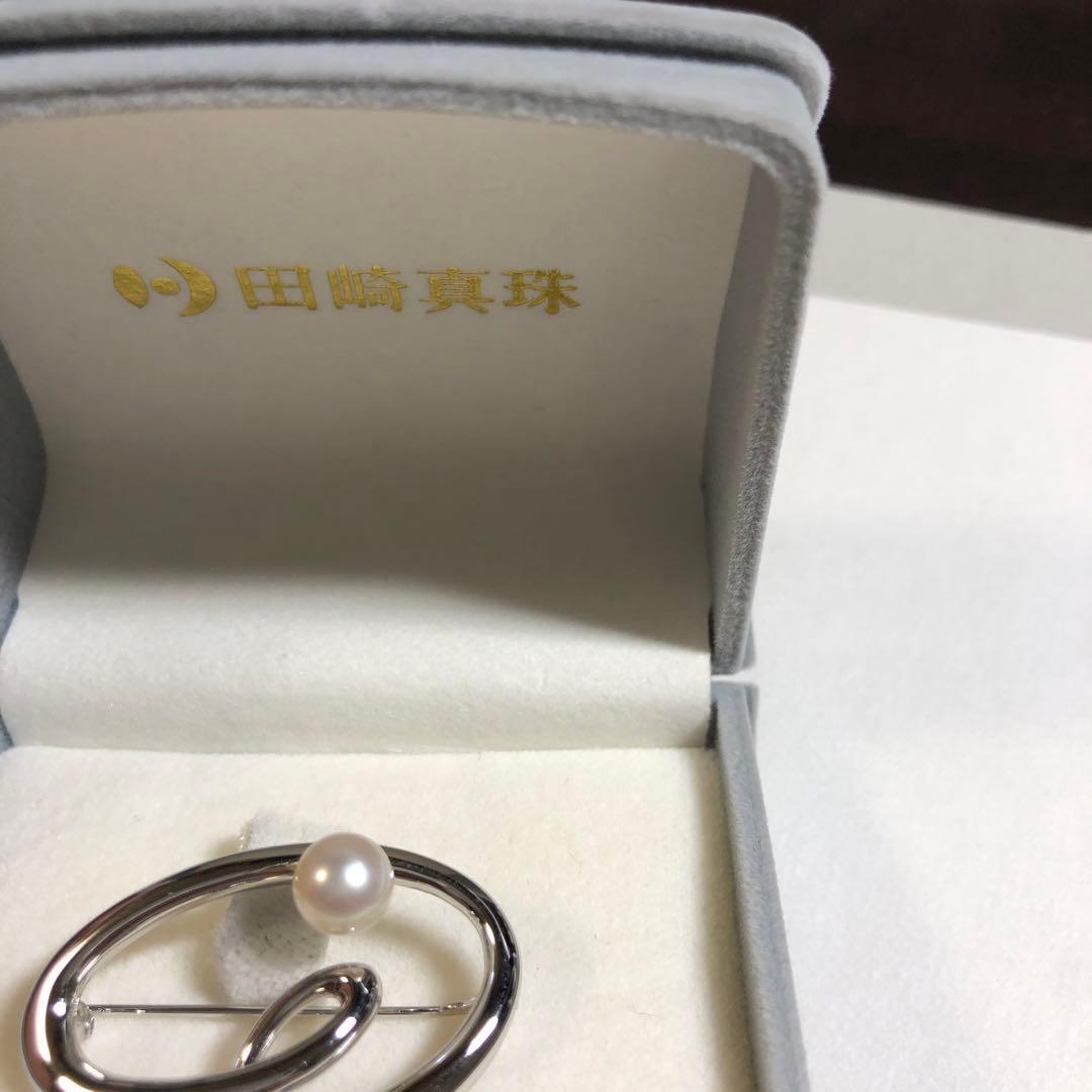 12256 田崎真珠 シルバー パール ブローチ TASAKI 田崎真珠 ブローチ 9
