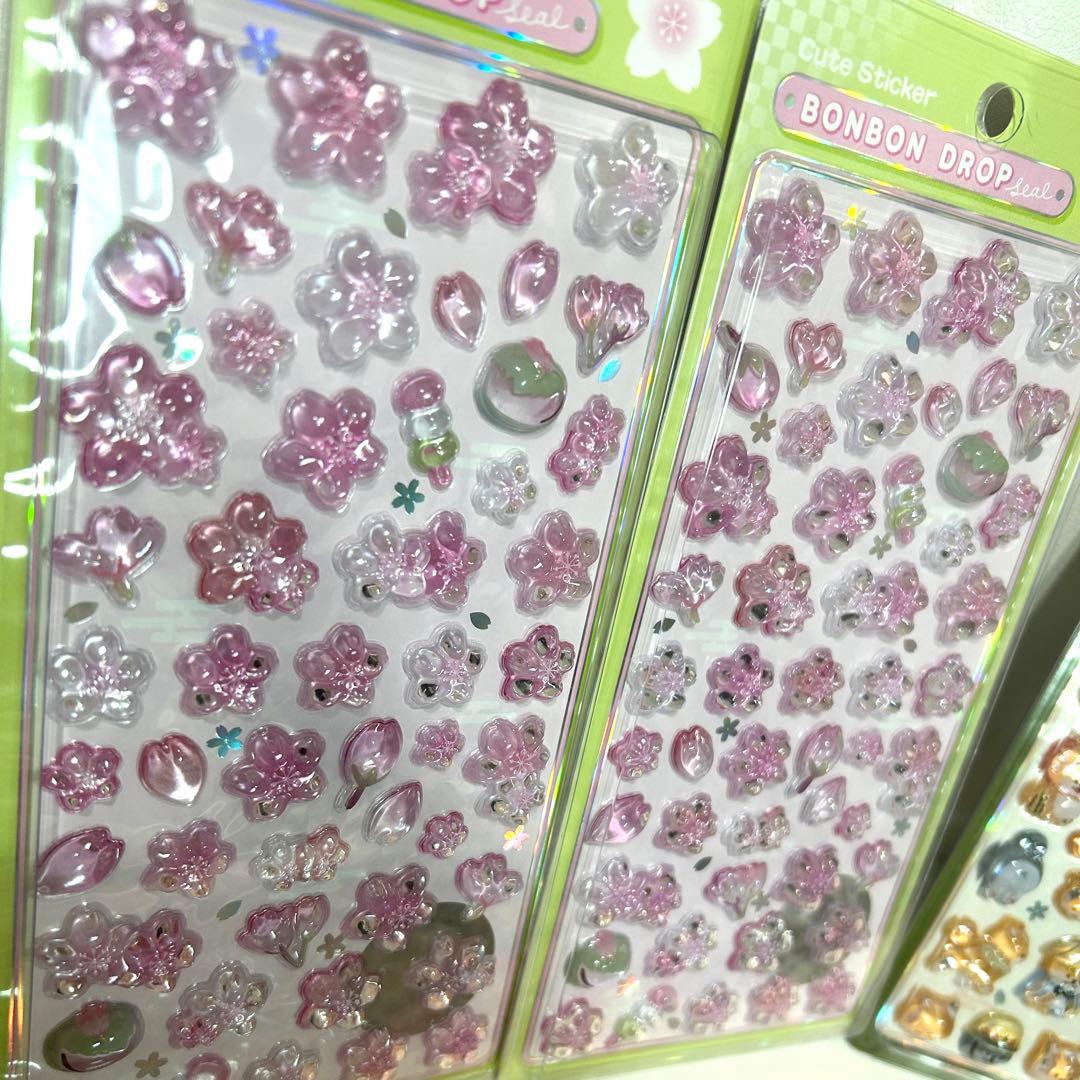 【正規品】ボンボンドロップシール 和柄 8枚セット 桜 柴犬 縁起物 忍者