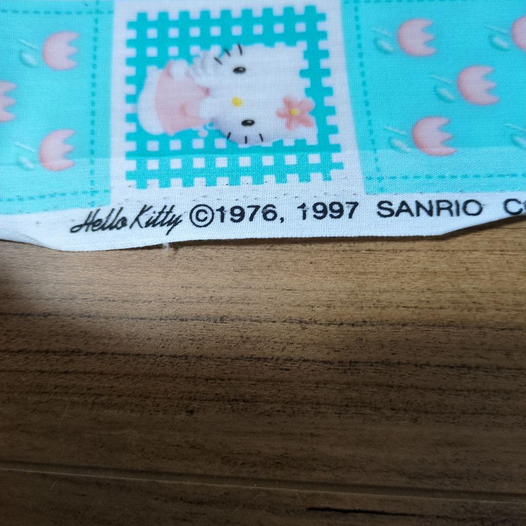 ハローキティ ラミネート生地 水色 1997年製