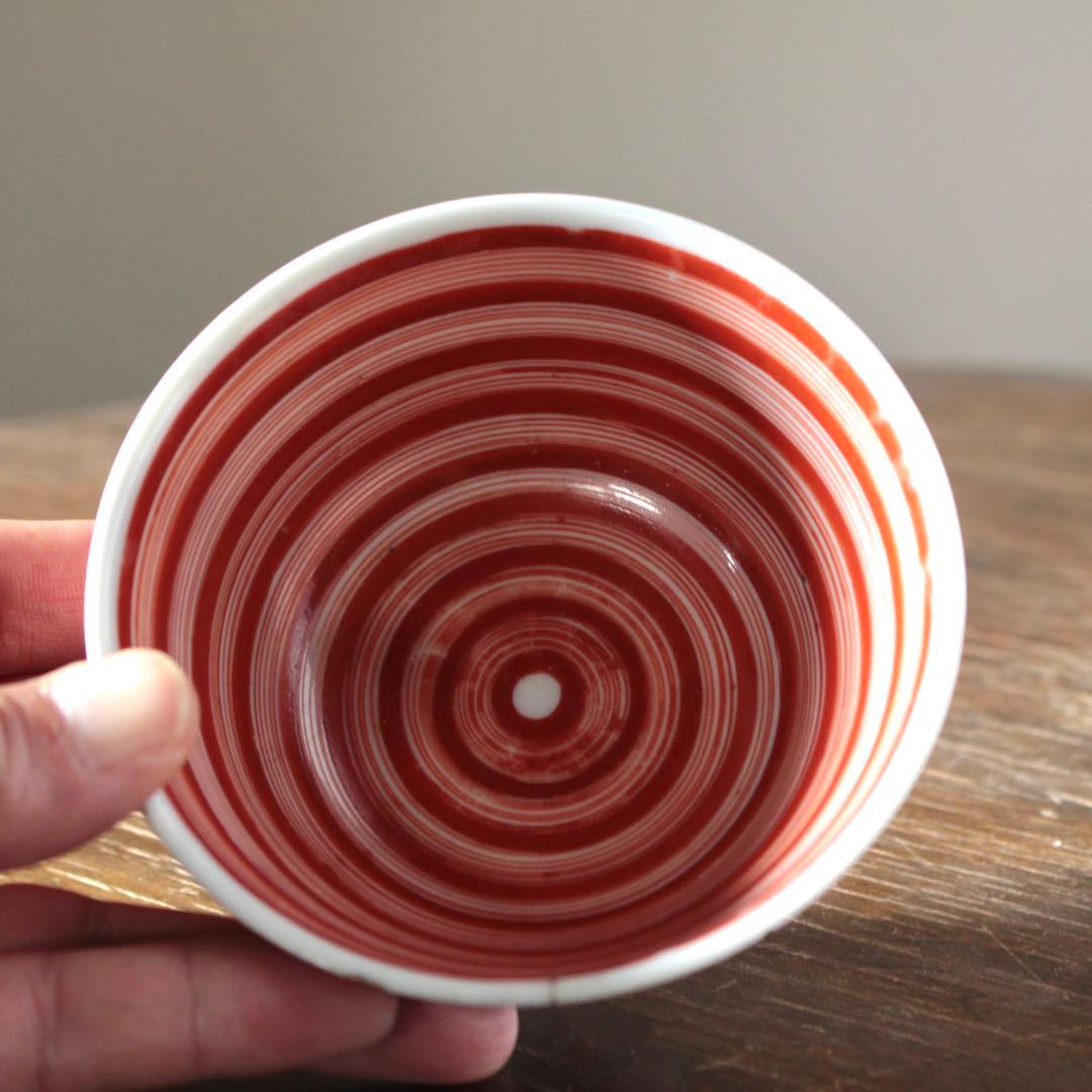 赤絵 輪線文 茶碗 大盃 ぐい呑み 小服茶碗 酒器 古美術 古道具 アンティーク