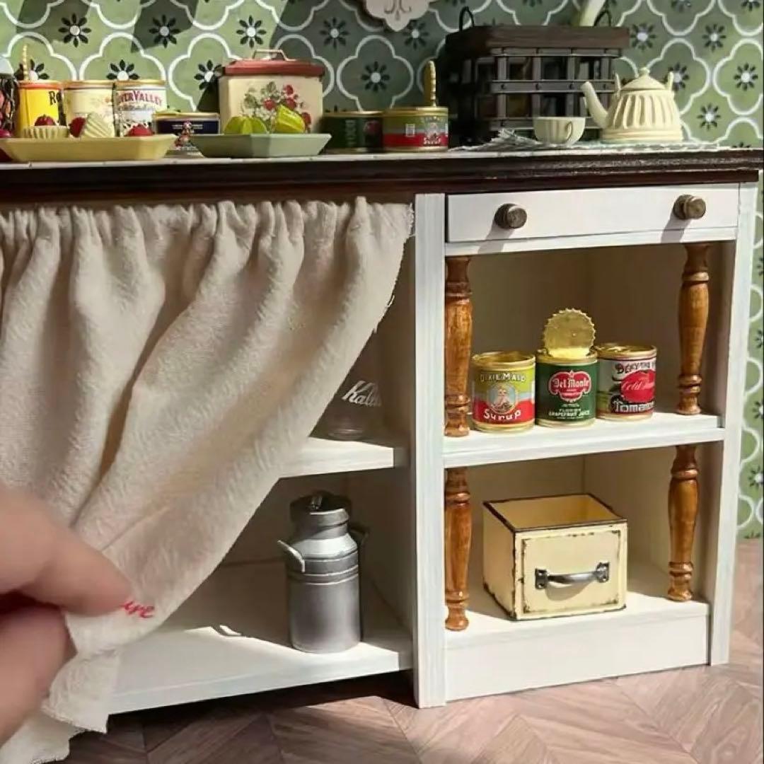 ミニチュアドール家具　キッチンシンク・キッチン台　2点セットドールハウス　1/6