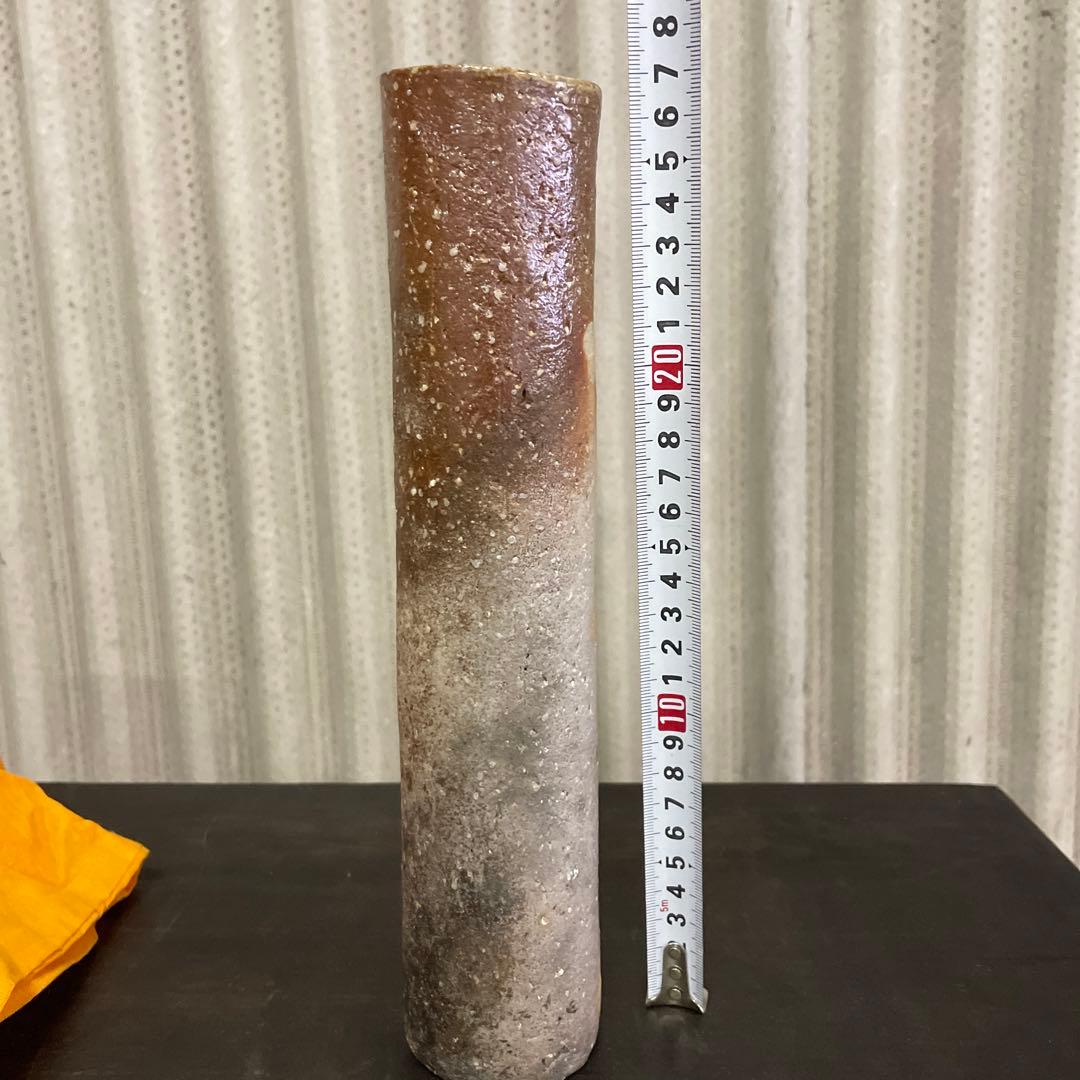 谷本光生　伊賀尺八花入　共布　共箱