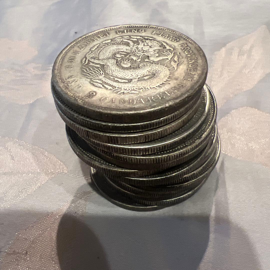 蔵出中国古銭大清帝国各地光緒元宝16種 銀貨 26.5gX16清王朝