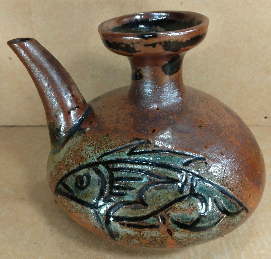 【本物保証】金城次郎 壷屋焼 カラカラ(魚2匹）共箱 栞 人間国宝 やちむん