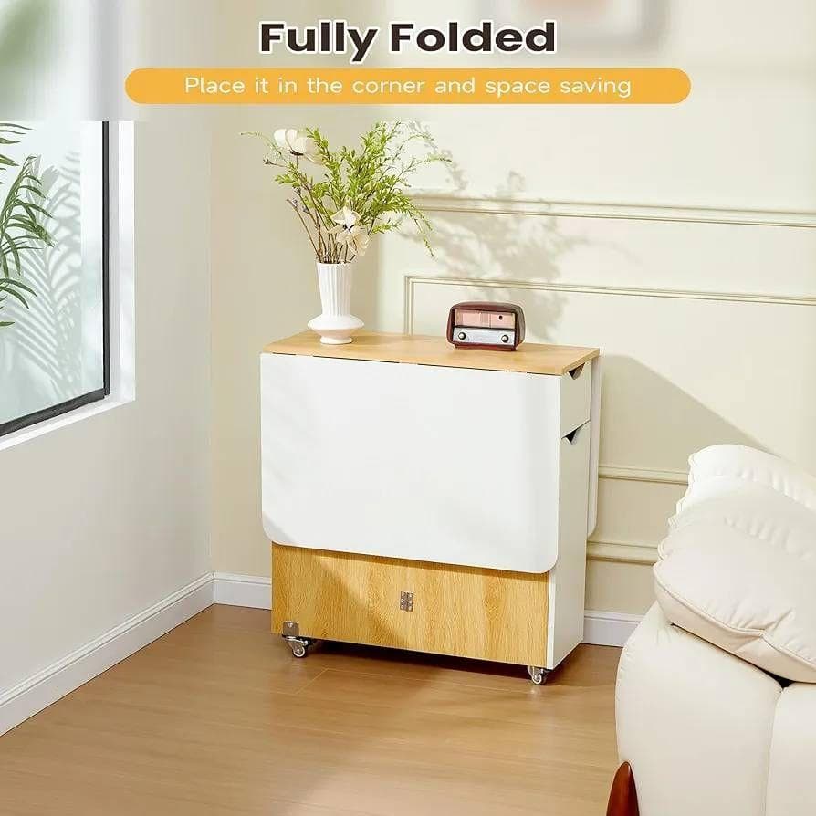 大特価❕淡色✨️2トーン✨️折り畳み ダイニング テーブル 省スペース 収納