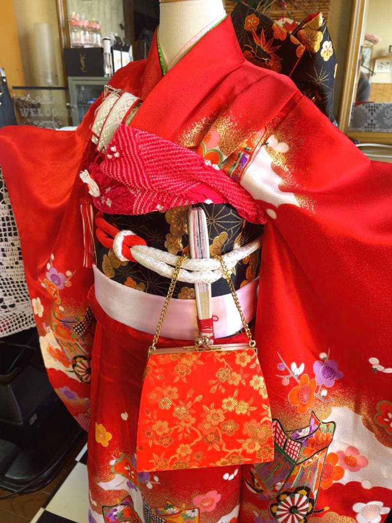 七五三7歳様　赤のお着物