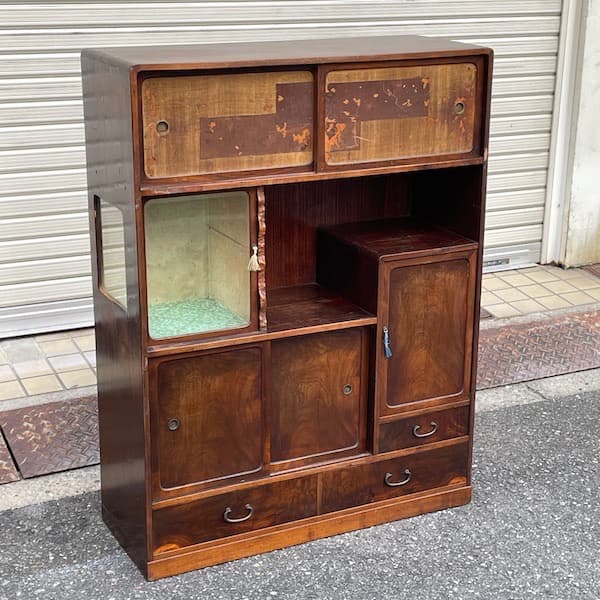 昭和レトロ 茶箪笥 棚 85年物(1934年)