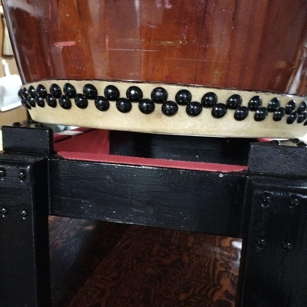 長胴太鼓 平打ち 立奏太鼓台 1.4尺用中古品② 和