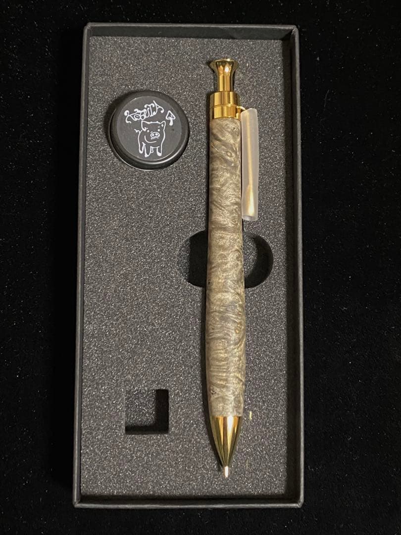 こぶた工房シャープペンシル 極上花梨瘤 青瘤グロテスクゴールド金具0.5mm