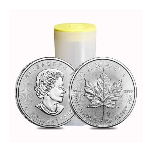 カナダ2021年メイプルリーフ銀貨 1オンス25枚 造幣局オリジナルケース