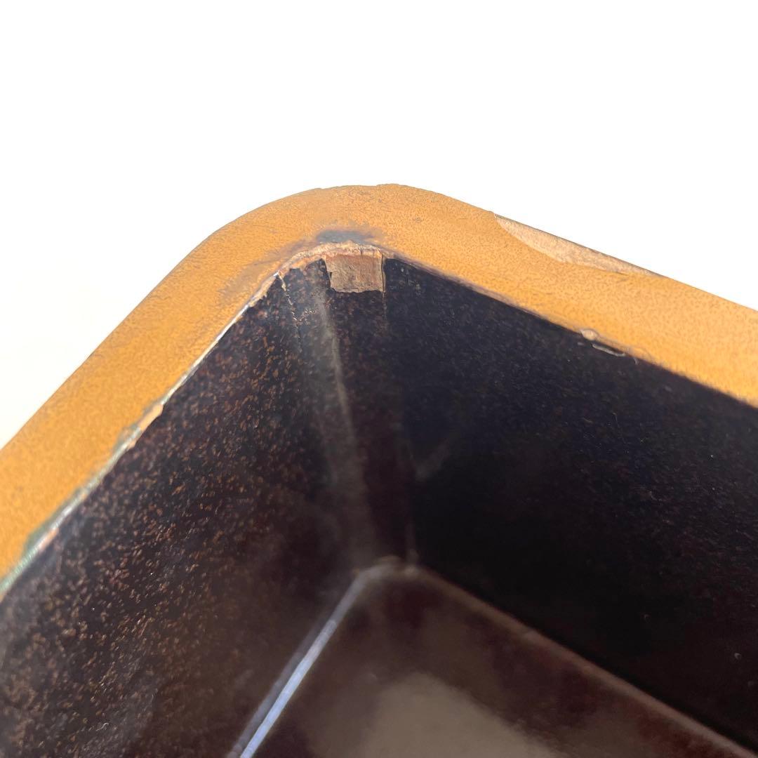 漆塗り　植物柄　重箱　4段　台付き　ビンテージ