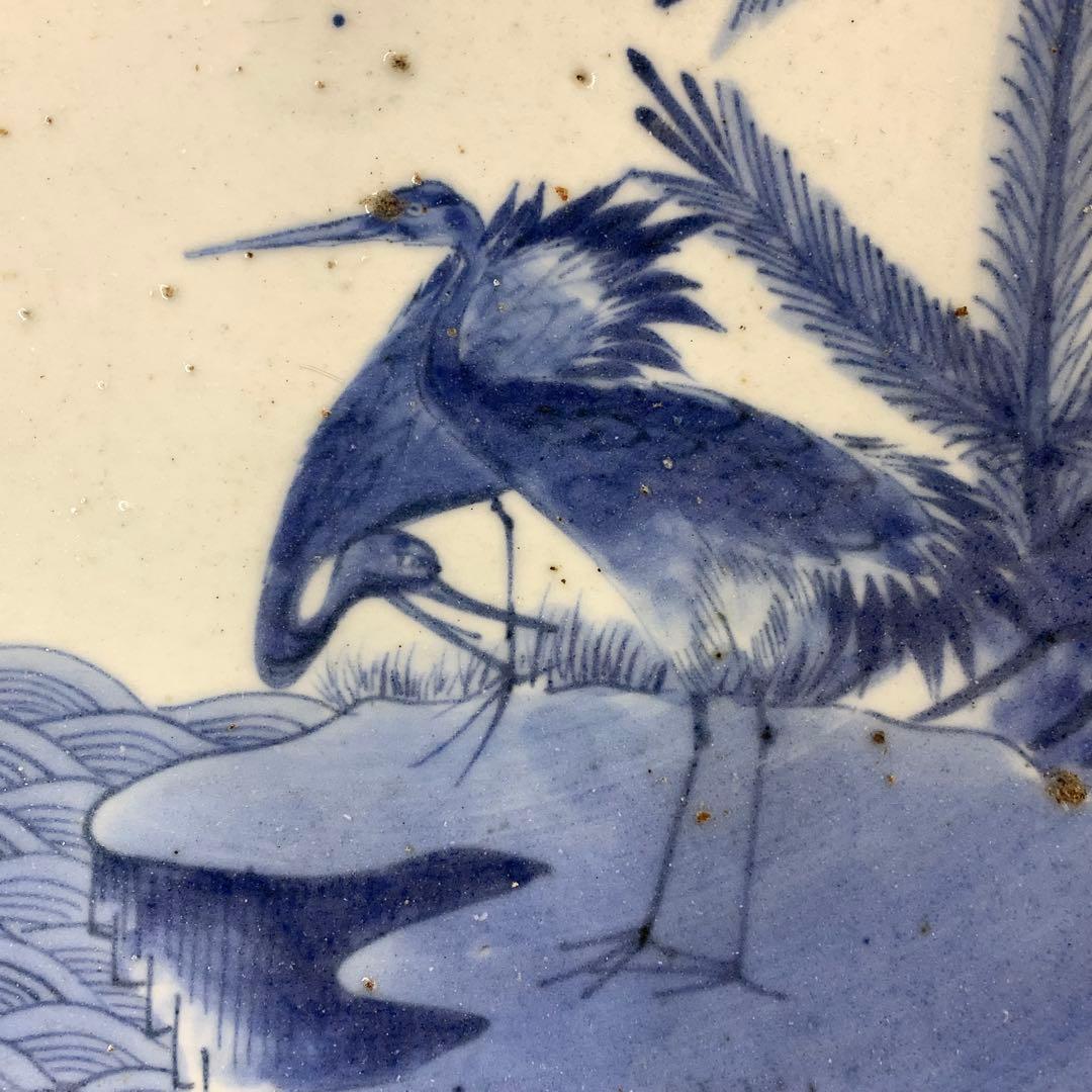 直径40cm ! 大皿 松に鶴 縁起 アンティーク 昭和レトロ 伊万里⑧