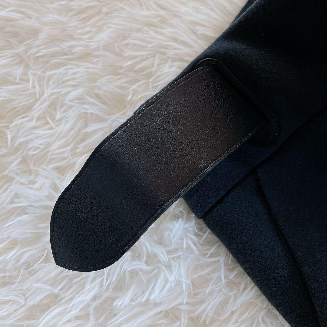 美品✨希少【エルメス】ウールアンゴラ ビッグベルトラップスカート ブラック 36