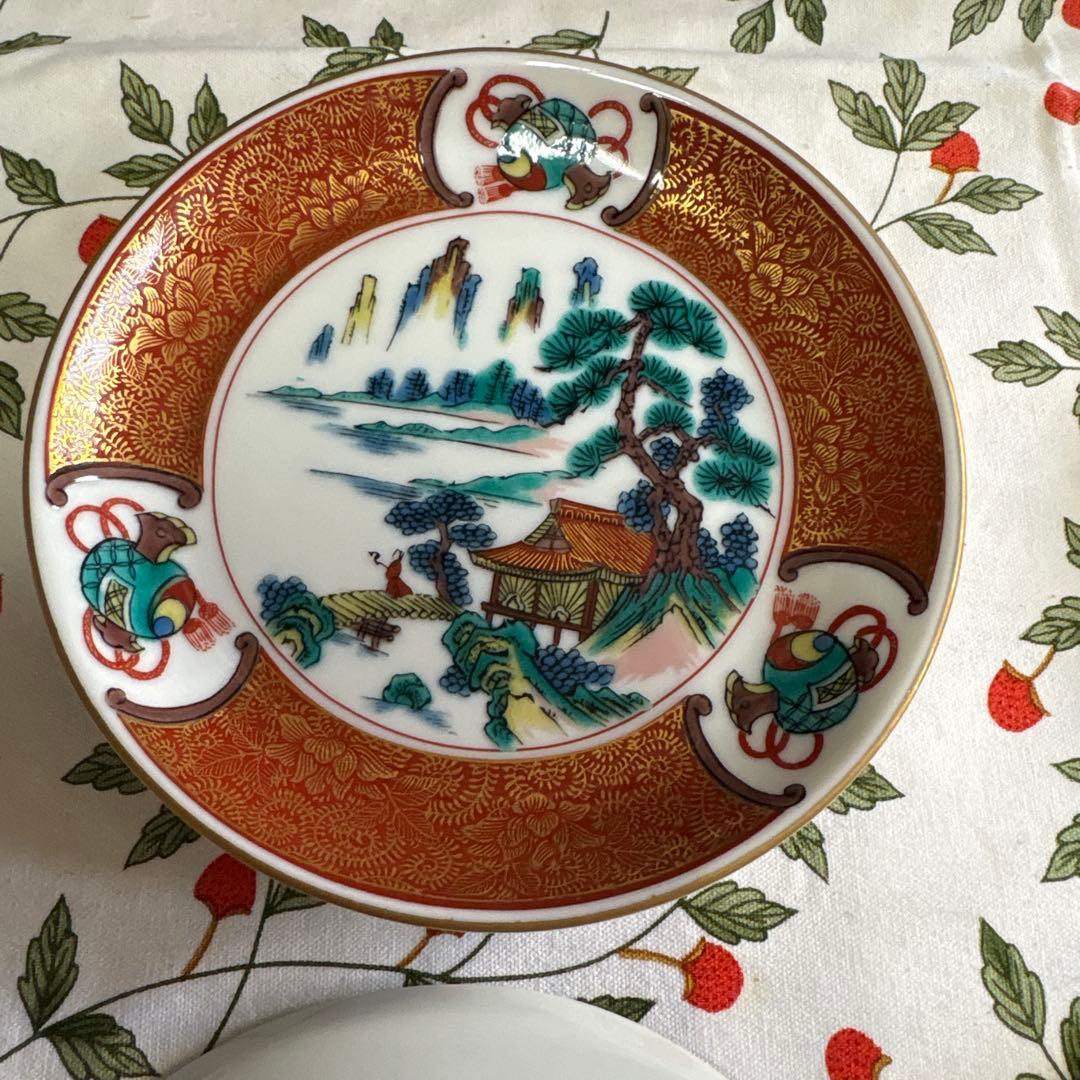 古伊万里 上手赤絵小皿20枚 木箱付 約10.5㎝ 東Y8-0116☆2Fトトサ