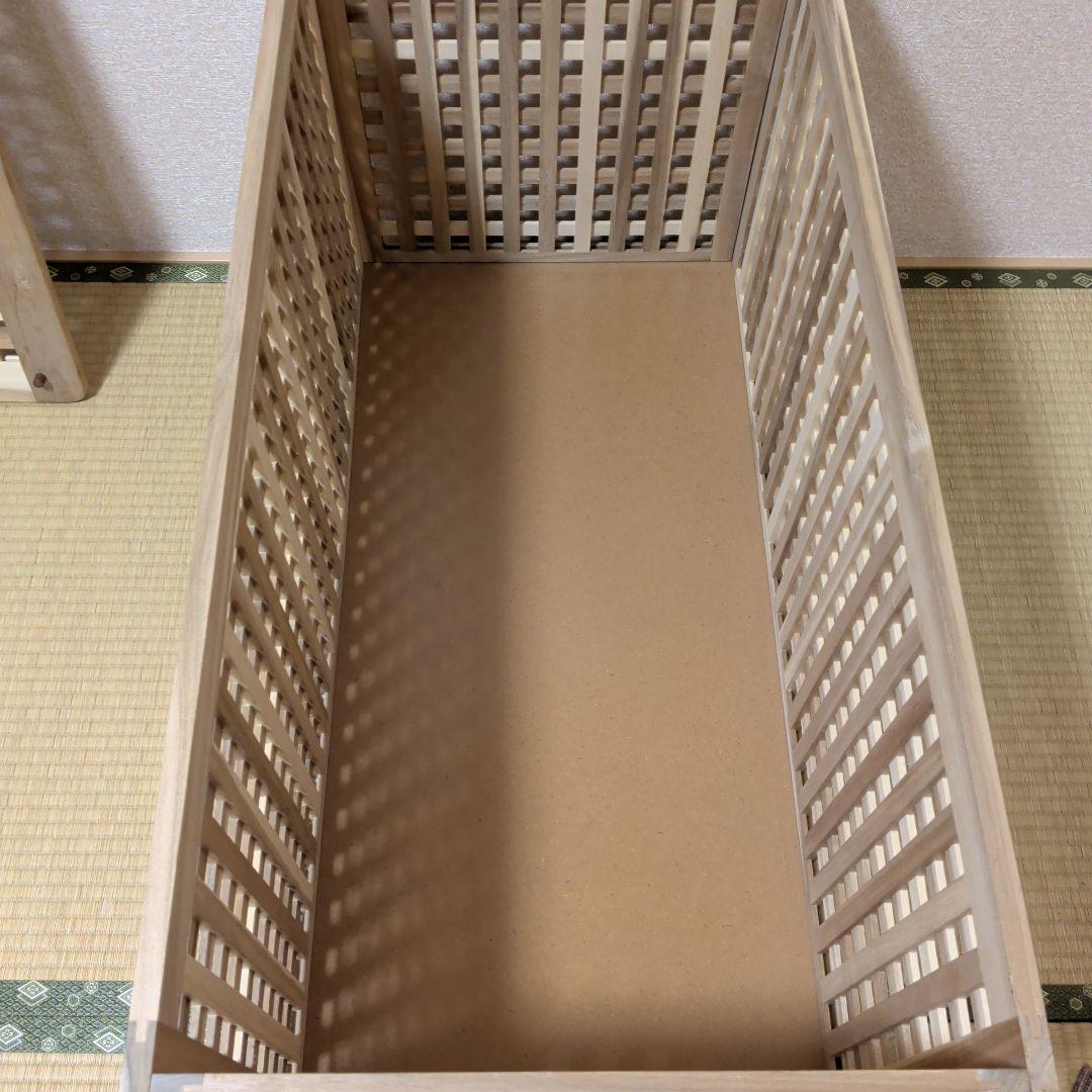 イケア IKEA リビングテーブル 収納付き アカシア材 98x50 cm