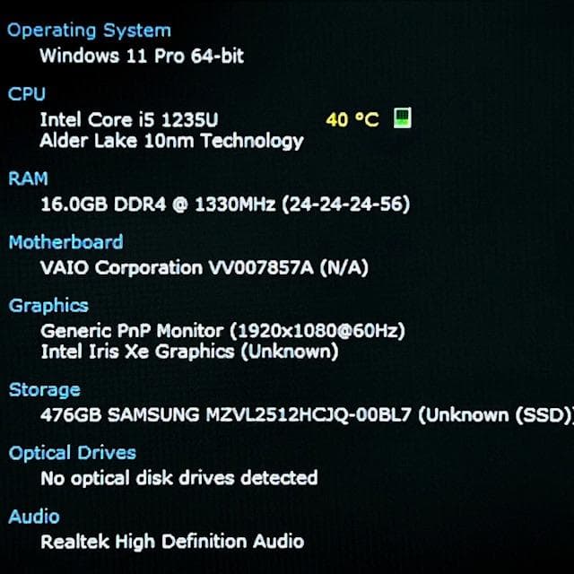 2022モデル》12世代上級ハイスペック！超速SSD！RAM16GB！VAIO