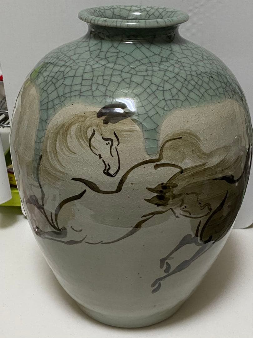 相馬焼大堀相馬 花瓶 花器 飾り壺 置物大壷