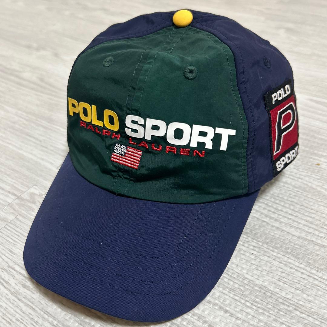 【復刻】POLO SPORT ナイロンキャップ　極美品 90s POLO SPORT ナイロン キャップ made in USA