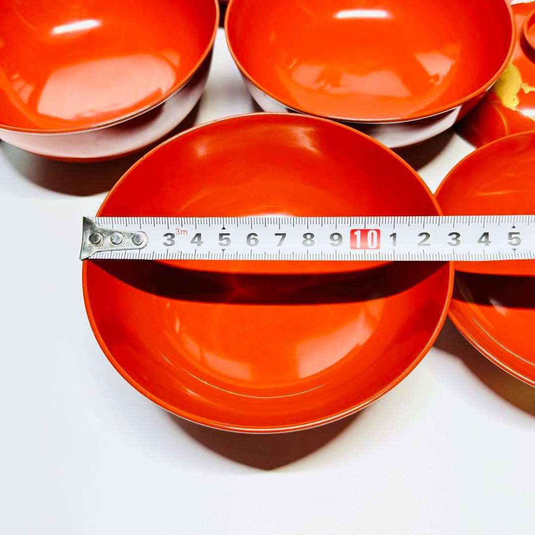 漆器　輪島塗　金蒔絵　鳥花絵　木製　朱　蓋付椀　お煮物椀　吸物椀　10客　骨董品