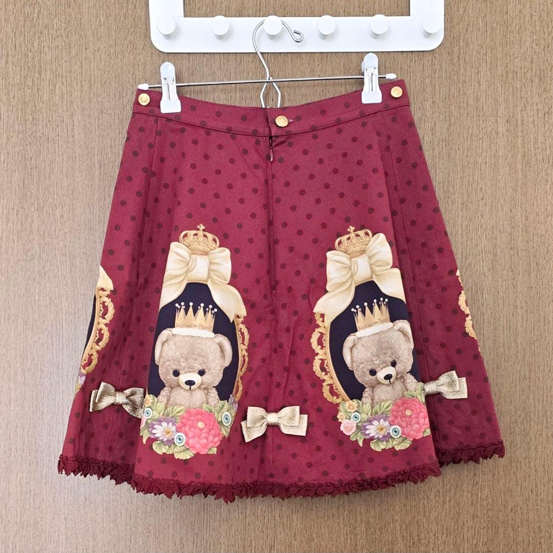 ALICE and the PIRATES くまキング柄スカート レッド