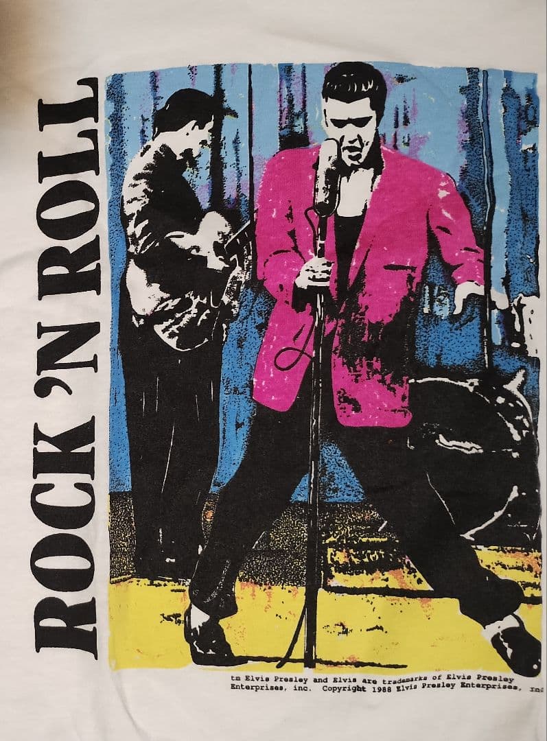 エルビス・プレスリー 1988 R&Rビンテージ モノクロカラー Tシャツ XL エルビス・プレスリー 1988 R&Rビンテージ モノクロカラー Tシャツ XL
