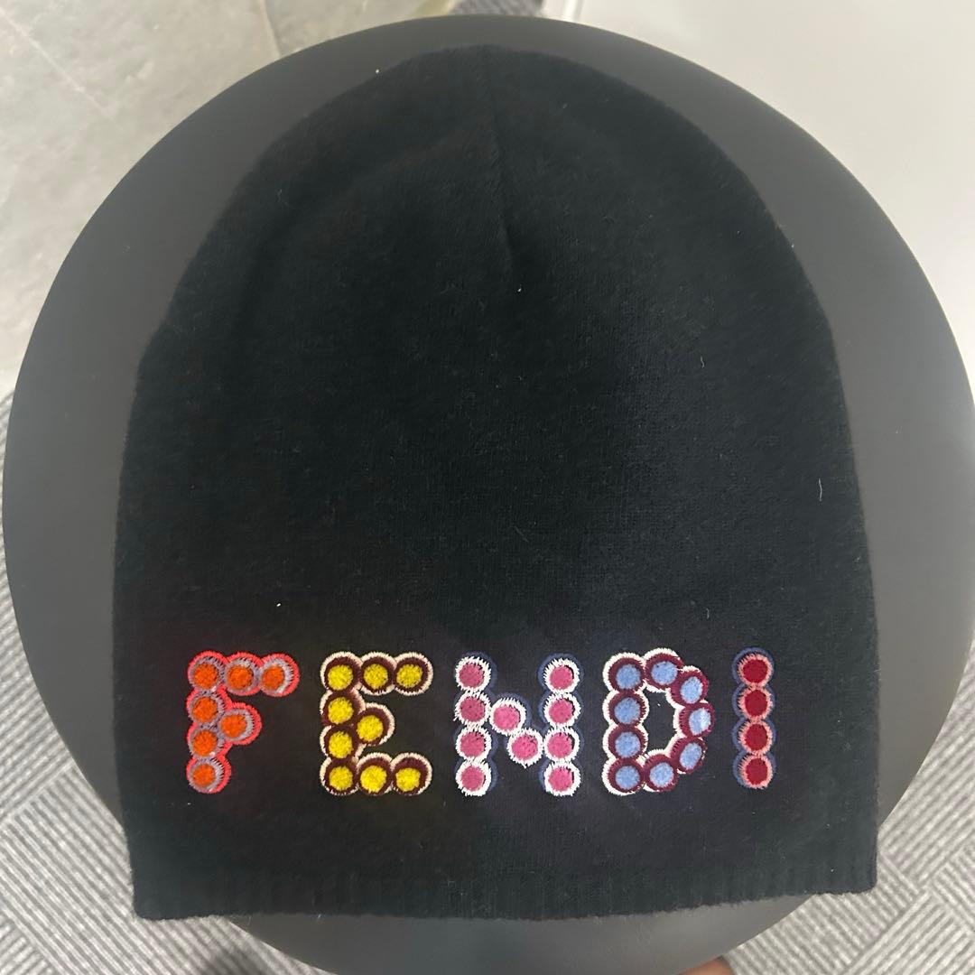 FENDI ブラックニット帽 フェンディ ウール ニットキャップ ブラック ABランクの買取実績価格