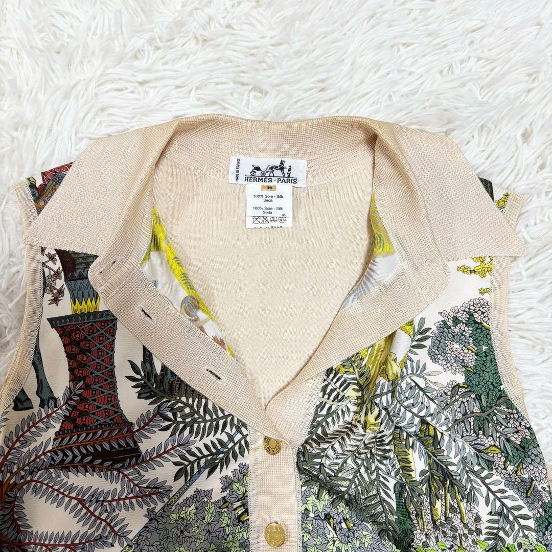 Jungle Love HERMES ノースリーブ　ポロシャツ　シルク　スカーフ