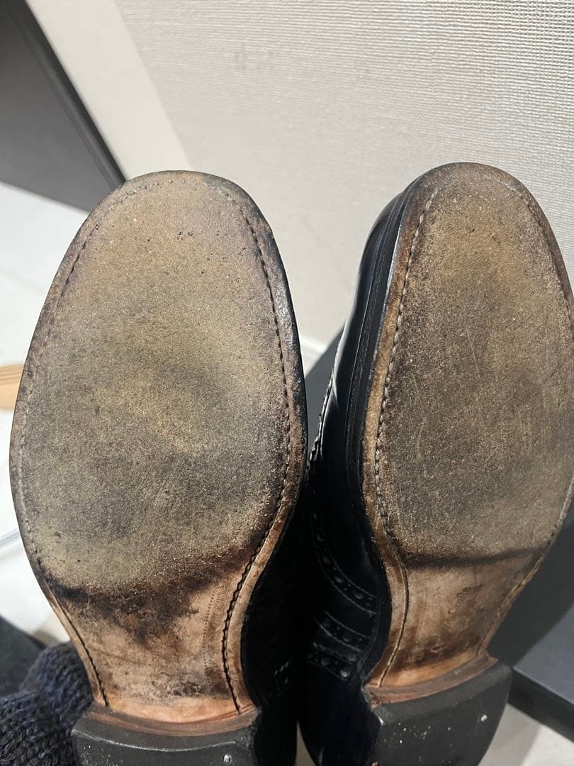 Church's burwood ウィングチップ ブラックレザーシューズ