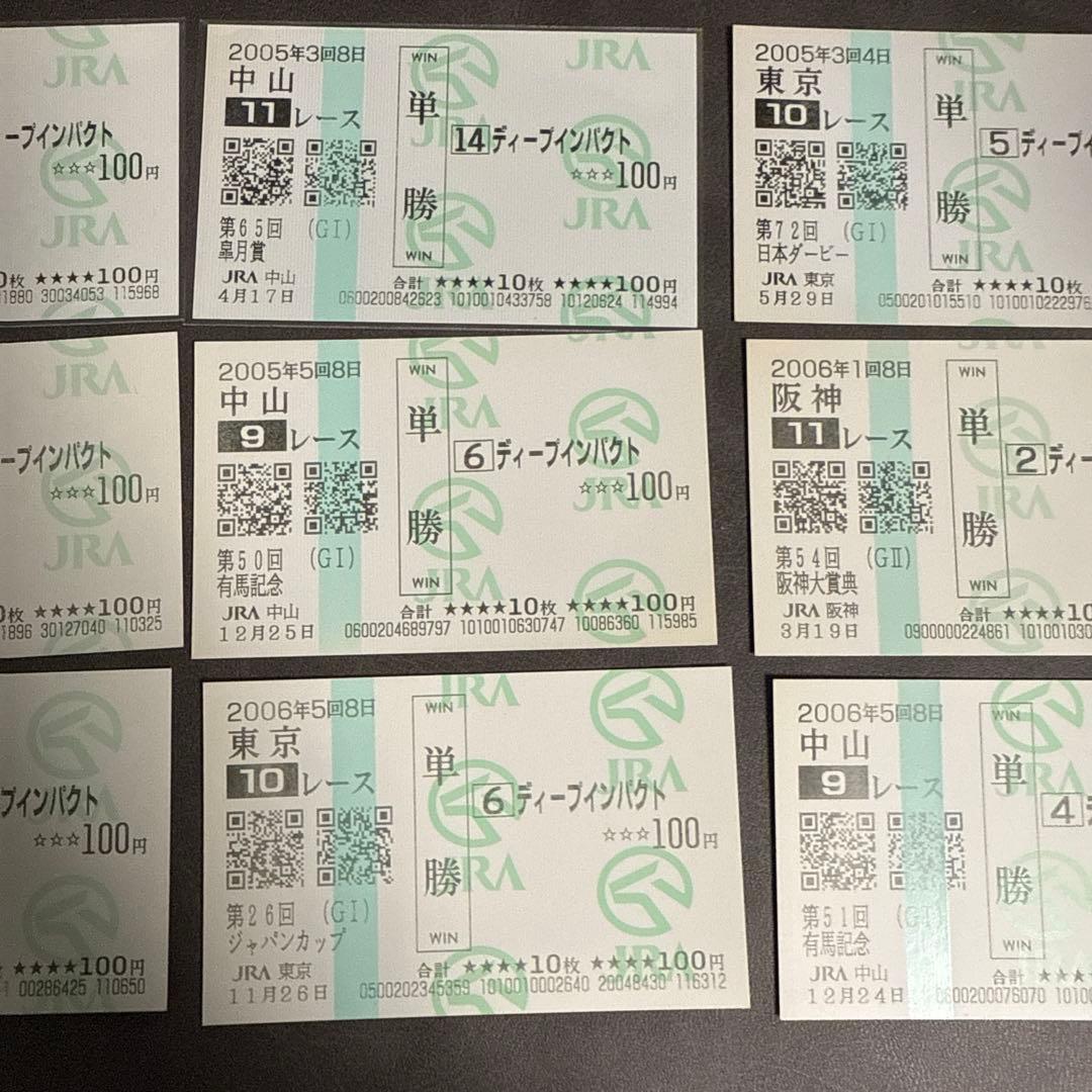 ディープインパクト国内新馬除く全レース現地単勝馬券 - メルカリ