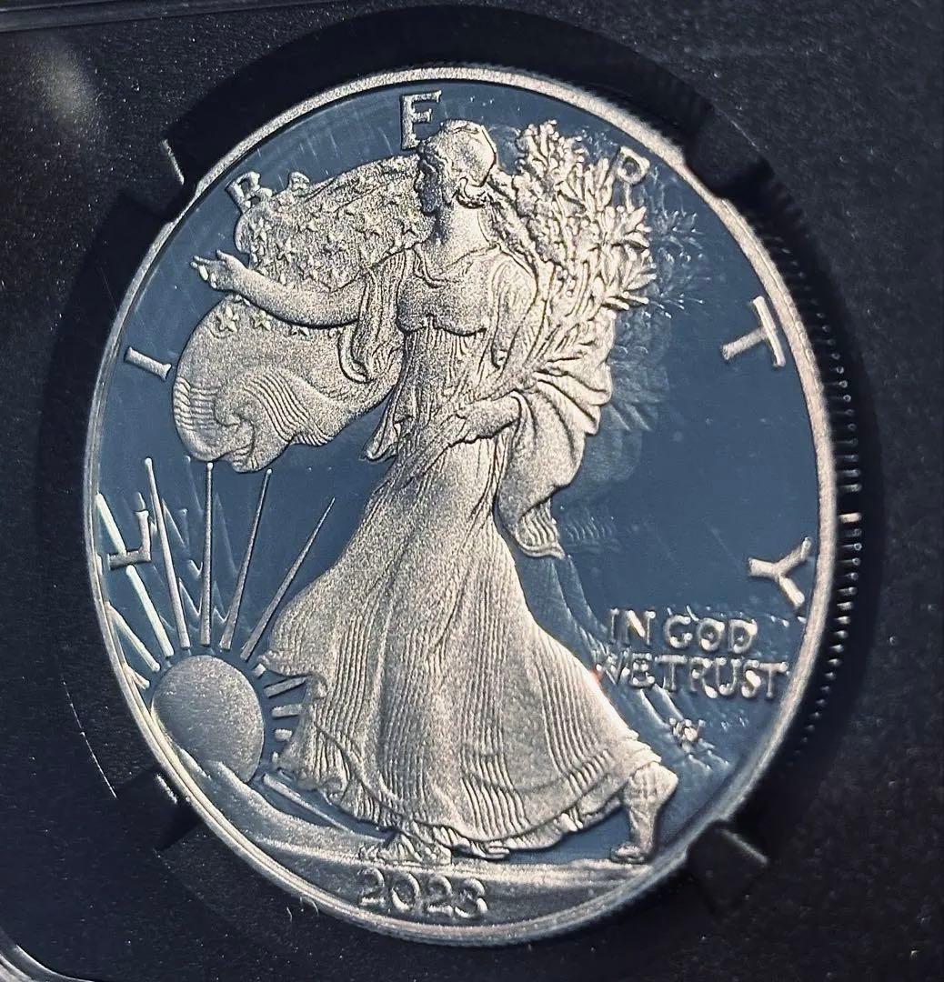 最高鑑定・初日発行版】2023 アメリカ W イーグル銀貨 メルカンティ