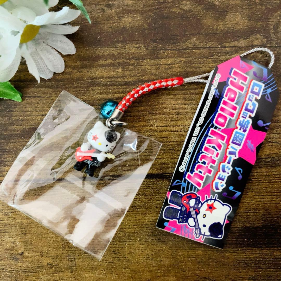 希少レア　ハローキティ ご当地 限定 ストラップ ロックの学園バージョン 根付